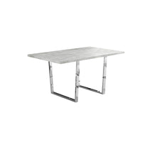 Monarch Specialties - 1119 Table A Manger - 36 po X 60/Gris Cimente/Metal Chrome-Gris ciment et métal chromé