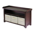 Winsome - Ensemble de banc de rangement Verona, 4 pièces, 3 paniers pliables, beige-Le nouveau banc Verona est une superbe addition aux entrées, aux chambres à coucher et aux salles d'artisanat et de séjour