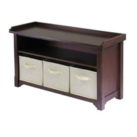 Winsome - Ensemble de banc de rangement Verona, 4 pièces, 3 paniers pliables, beige-Le nouveau banc Verona est une superbe addition aux entrées, aux chambres à coucher et aux salles d'artisanat et de séjour