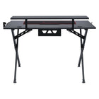Emerge Bureau de jeu Vizon - 47 po, noir-Comprend un tapis de jeu Emerge