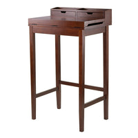 Winsome – Pupitre haut Brighton à 2 tiroirs-Ouvrir le rabat supérieur crée une surface de travail de 27,95 larg. x 34,49 prof. (po); La hauteur de la table est de 45,91 po.