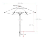 CorLiving – Parasol pour la terrasse ou la plage résistant aux rayons UV et au vent, blanc chaud (PPU-610-U)-Auvent à évents et dispositif de réglage de la tension du vent à 3 positions garantissant une bonne stabilité par temps venteux