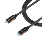 j5Create - JUCX27L12 USB4 40 Gbps Câble coaxial USB-C complet - Noir/Orange-40Gbps Ultra haute vitesse
