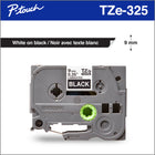 Brother TZe325 Ruban laminé noir avec texte blanc authentique pour étiqueteuses P-touch, 9 mm de largeur x 8 m de longueur-Pour une variété d’applications d’étiquetage au quotidien