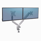 Fellowes - Bras articulé double moniteur Platinum Series - argent-USB pratiques situés à la base du support.