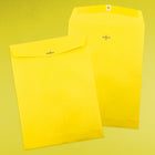 JAM Paper - Enveloppes ouvertes en papier avec fermeture à attache parisienne, 10 x 13 po, jaune, 100 par boîte-Ouverture : côté court