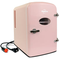 Koolatron - Retro Portable 6 Canettes Thermoélectrique Mini Réfrigérateur Refroidisseur - 4 L / 4,2 qts - Rose-La glacière portable légère et compacte avec une étagère amovible a une capacité de 4,2 pintes (4 L)
