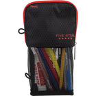 Five Star - Pochette à crayons Stand ‘N Store - 8 po L x 2 po P x x 4-1/2 po l - noir/rouge-2 boucles elastiques pour que vous puissiez la ranger dans votre reliure à 3 anneaux preferee