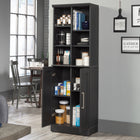 Sauder - 435131 La Collection HomePlus Meuble de rangement - Finition Raven Oak-Panneau arrière fermé avec passe-câbles pour éliminer l'encombrement inesthétique des cordons.