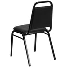 Flash Furniture – Chaise banquet empilable HERCULES à dossier trapèze, siège 1,5 po, noir, vinyle noir (FDBHF2BKVYL)-Conception à dossier trapèze