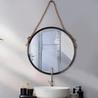 Mirrorize - Grand Miroir Mural Rond - 24" x 24" - Noir-Parfait pour la plupart des espaces contemporains, y compris les salles de bains, les salons, les chambres, les couloirs et les entrées.