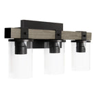 Elegant Designs 40 watts type A19 ampoule à culot moyen lanterne industrielle aspect bois restauré vanité de bain 3 lumières-10