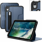 Étui folio magnétique Zugu pour iPad mini 7e génération (A17 Pro) et iPad mini 6e génération 8,3" (2021) - Bleu (Ardoise)-Couverture magnetique Folio en bleu (ardoise)