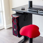 AnthroDesk – Support réglable pour tour d'ordinateur, à montage sous un bureau-Couleur et matériau : construction en acier épais noir et durable