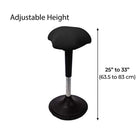 AnthroDesk - Tabouret Wobble réglable - Noir-D'une simple pression sur un bouton, vous pouvez passer de la position assise à la position debout