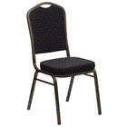 Flash Furniture – Chaise banquet empilable à dossier couronne, siège 2,5 po, doré avec tissu noir (FDC01GVS0806)-Capacité de poids de 500 lb
