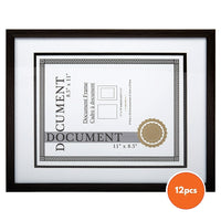 CTG - Cadre pour documents classique, 12 pièces, bois noir-Ensemble: Livré dans un ensemble de 12 cadres de documents au total, idéal pour un usage commercial, de bureau ou scolaire (tous de la même couleur)