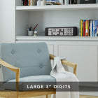 Marathon Watch - Horloge ultra-large avec précision atomique - Noir-Caractéristiques: affichage de l'heure au format 12 ou 24 heures, également affichage du calendrier en mois-date ou date-mois. Option de support de bureau ou de montage mural