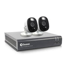 Système de sécurité DVR pour disque dur Swann 1080p HD 4 canaux 1 TO avec 2 caméras de sécurité extérieure avec avertissement-La chaleur et le mouvement activent les voyants d’avertissement du capteur, vous aidant ainsi à décourager les intrus potentiels