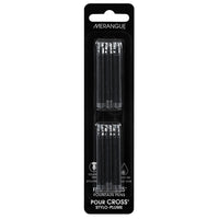 Cartouche d'encre pour stylo plume compatible Merangue Cross - Noir - Paquet de 6-Recharge de type croix ; encre noire