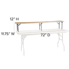 Flash Furniture – Dessus de bar amovible à structure argentée, 72 x 12 x 12 po, bois de bouleau (XA72RS)-Le support de réglage du bouton se fixe à la table de support