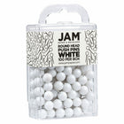 JAM PAPER - Punaises Colorees, Punaises Carte à Tête Ronde, Blanc, Paquet de 100-Taille : Norme (environ 1 pouce)