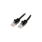 StarTech  Câble de raccordement anti-accrochage 45PATCH3BK de catégorie 5e, 3 pi, noir-Connecteur mâle RJ-45 aux deux extrémités pour une connectivité réseau fiable