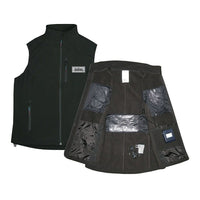 TechNiche IONGEARMC — Veste chauffante à batterie, noir, moyen-La température de chauffage (3 réglages) se règle via le régulateur à l’intérieur de la poche avant gauche au niveau du torse