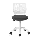 Chaise de Bureau pour Adolescent Homy Casa – Gris/Blanc-Dossier en PP coloré et siège en maille respirante