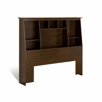 PrepacMC – Tête de lit bibliothèque haute à profil incliné pour lit deux places ou grand lit, 65 3/4 po, fini espresso-Fini espresso, composite de bois stratifié et MDF pour plus de durabilité