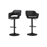 Monarch Specialties - 2381 Tabouret De Bar - Noir/Metal Noir Hydraulique-Inclut 1 chaise de bar pivotante à 360 degrés