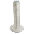 Azar Displays – Présentoir rotatif de comptoir à panneaux perforés sur 4 côtés, 24 x 4 x 4 (po), blanc opaque (700222-WHT)-Présentoir à panneaux perforés emboîtables sur 4 côtés et base rotative en plastique transparent de 14 1/2 pouces de diamètre