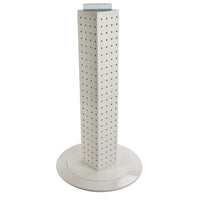 Azar Displays – Présentoir rotatif de comptoir à panneaux perforés sur 4 côtés, 24 x 4 x 4 (po), blanc opaque (700222-WHT)-Présentoir à panneaux perforés emboîtables sur 4 côtés et base rotative en plastique transparent de 14 1/2 pouces de diamètre