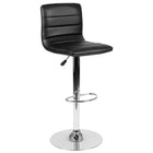 Flash Furniture – Tabouret de bar ajustable de 33 po en vinyle noir et à pied chromé, 2/bte (CH920231BK)-Dossier mi-hauteur