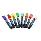 Popart - Marqueurs fluorescents effaçables à l’eau-Couleurs : Violet, magenta, rouge, orange, jaune, blanc, bleu clair, vert