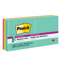 Feuillets super collants Post-it pour distributeur − 3 x 3 po − collection Supernova Neons, 540 feuillets, paquet de 6-Les feuillets super collants Post-it pour distributeur ont 2 fois plus de pouvoir adhésif