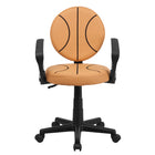 Flash Furniture - Fauteuil fonctionnel à motif de basketball, orange et noir-Chaise de travail inspirée par le sport