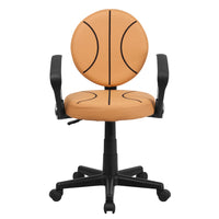 Flash Furniture - Fauteuil fonctionnel à motif de basketball, orange et noir-Chaise de travail inspirée par le sport