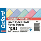 OxfordMD – Fiches lignées, 3 x 5 po, couleurs variées, 100/paquet-Conception de grande qualité avec des coupes de précision pour un format uniforme