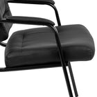 Flash Furniture Chaise De Réception Exécutive LeatherSoft-Noir (CH197221X000BK)-Dossier et siège profilés touffetés