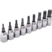 Dynamic Tools – Ensemble de 9 douilles Torx® longueur standard, à prise de 3/8 po, T15 à T55-Inclut : T15, T20, T25, T27, T30, T40, T45, T50, T55