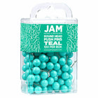 JAM PAPER - Punaises colorees, Punaises à tête ronde, Bleu sarcelle, Paquet de 100-Quantite : 100 punaises