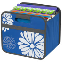 Merangue - Boîte de rangement à compartiment unique - Floral bleu-Boîte de rangement pour ranger des chemises de classement, des documents et d'autres essentiels
