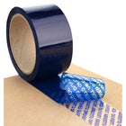 Ruban d’emballage de sécurité Tamperguard inviolable− bleu − 50 mm x 50 m, paquet de 3-Technologie inviolable unique laissant un message non collant indiquant que l’emballage a été altéré et qui garantit que le ruban ne peut pas être réappliqué.