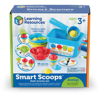 Learning Resources - Ensemble d'activités mathématiques Smart Scoops™-Des cuillères empilables de crème glacée colorée aident les enfants à apprendre des concepts mathématiques fondamentaux tels que le comptage, le tri et le séquençage