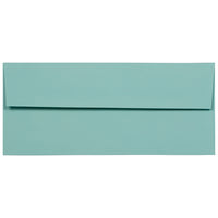 JAM Paper Enveloppes à rabat droit format livret avec fermeture gommée, 4 1/8 x 9 1/2 po, bleu turquoise, 100/paquet-Bleu turquoise