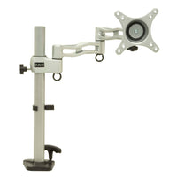 DAC MP-199 - Bras articulé simple de hauteur réglable pour écran, argent-Capacité de rotation de moniteurs de jusqu’à 27 po (68,5 cm) au moyen d’un capteur G, pour visualisation à la verticale ou à l’horizontale