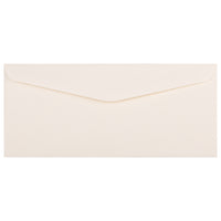 JAM Paper Enveloppes Strathmore à ouverture latérale et à rabat gommé, fini toilé, 4 1/8 x 9 1/2 po, blanc naturel, pqt/100-Blanc naturel