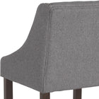 Flash Furniture – Tabouret de comptoir 24 po, de style transitionnel série Carmel, fini noyer, tissu gris foncé -Appuis-bras incurvés garnis de tête de clous