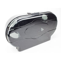 Johnny Vac – Distributrice double de papier hygiénique pour rouleau géant, JS0396R-Boîtier à montage mural, noir translucide